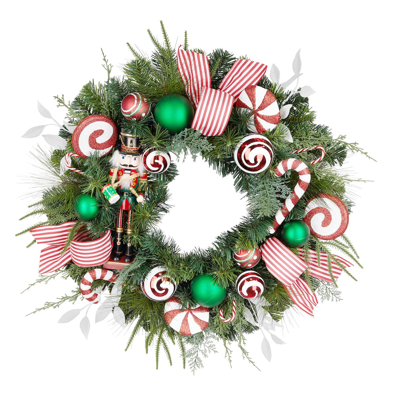 26" Nutcracker & Peppermint Wreath by Ashland®